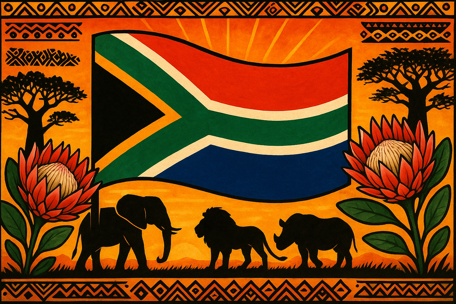 Traditional South African flag or something that symbolizes South Africa